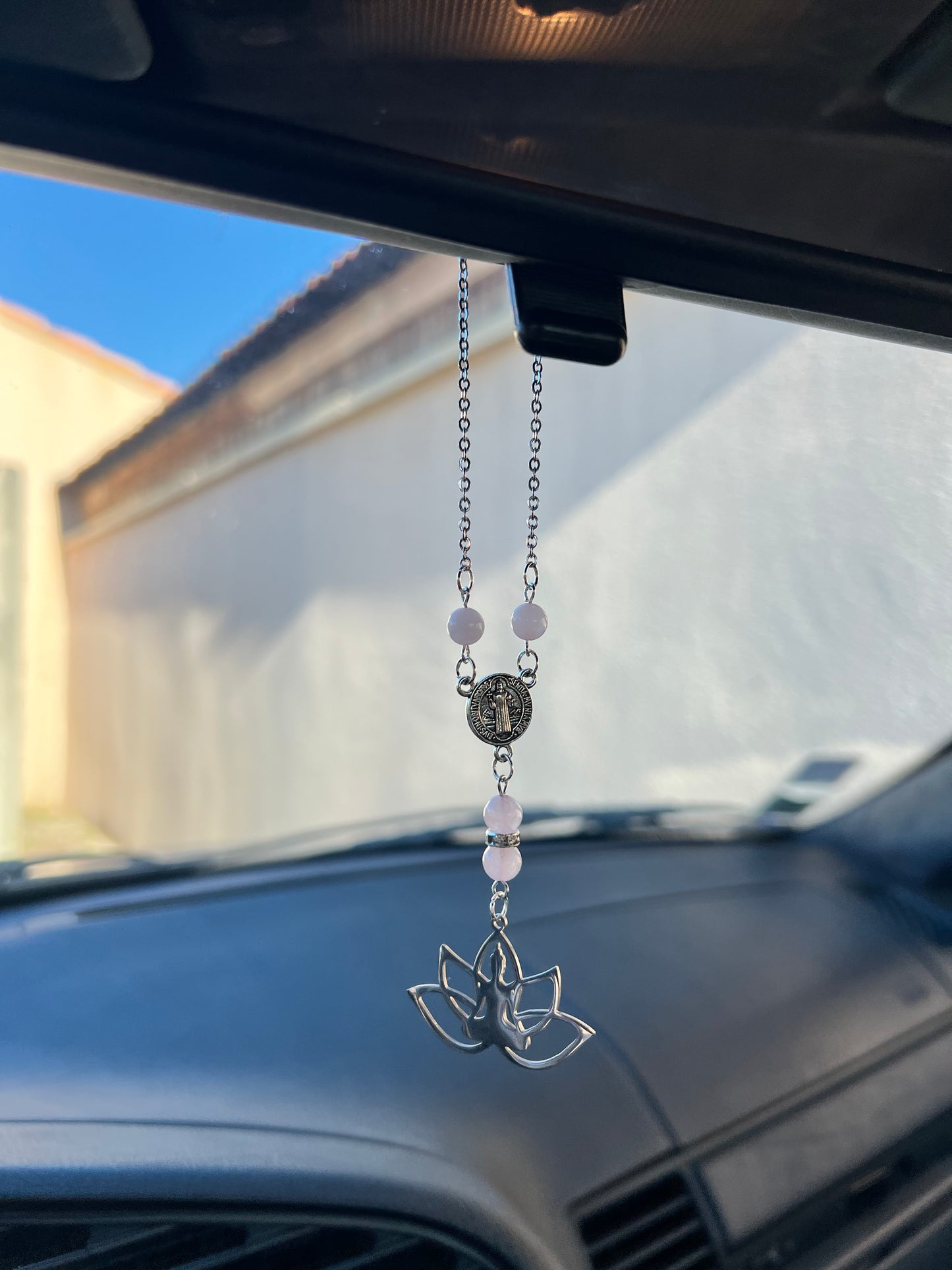 Suspension Voiture Pureté Quartz Rose