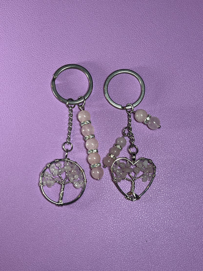 Porte-Clé Quartz Rose