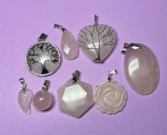 Pendentif Quartz Rose