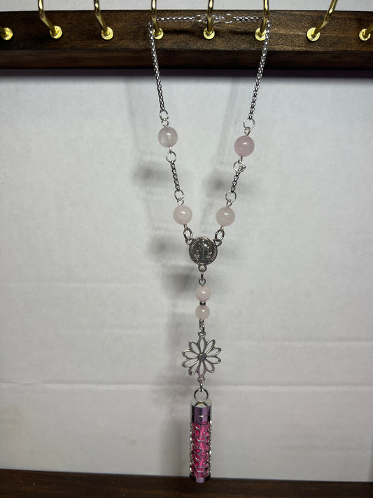 Suspension Voiture Sérénité Quartz Rose