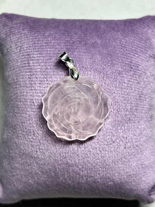 Pendentif Quartz Rose
